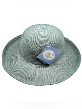 Wallaroo Sun Hat NEW Seafoam Green Victoria Poly Straw Adjustable & Packable